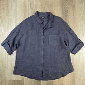 Made In Italy 100% Linen Button Up Shirt Size L/XL